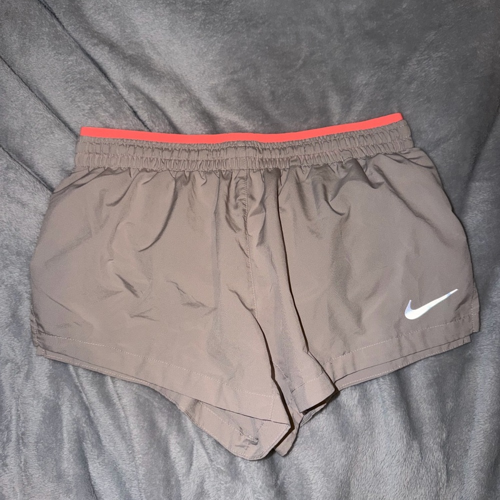 Nike Women's Athletic Shorts in Gray with Red Trim